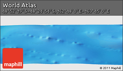 Physical Panoramic Map of the Area around 48° 38' 36" S, 163° 16' 30" E