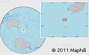 Gray Location Map of the area around 48° 38' 36" S, 165° 49' 29" E
