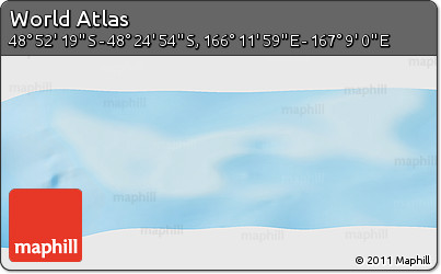 Physical Panoramic Map of the Area around 48° 38' 36" S, 166° 40' 30" E