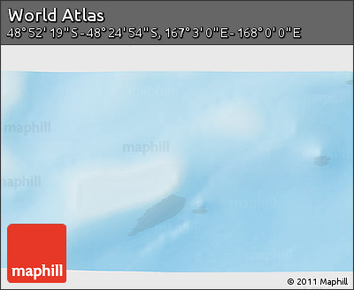 Physical 3D Map of the Area around 48° 38' 36" S, 167° 31' 30" E