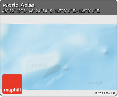 Physical 3D Map of the Area around 48° 38' 36" S, 167° 31' 30" E