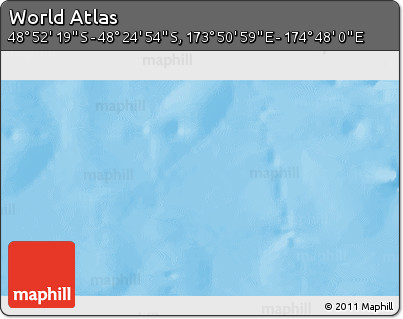 Political 3D Map of the Area around 48° 38' 36" S, 174° 19' 29" E