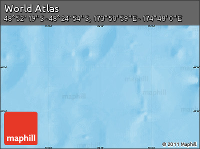 Shaded Relief Map of the Area around 48° 38' 36" S, 174° 19' 29" E