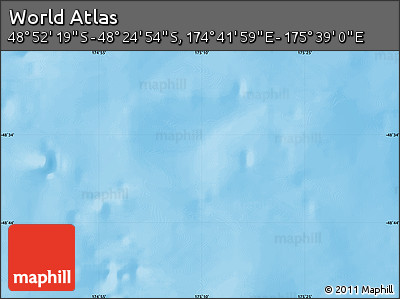Physical Map of the Area around 48° 38' 36" S, 175° 10' 30" E