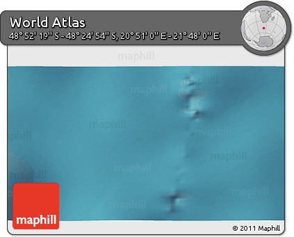 Satellite 3D Map of the Area around 48° 38' 36" S, 21° 19' 30" E