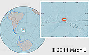 Gray Location Map of the area around 48° 38' 36" S, 38° 10' 29" W, hill shading