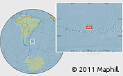 Savanna Style Location Map of the area around 48° 38' 36" S, 49° 13' 30" W, hill shading