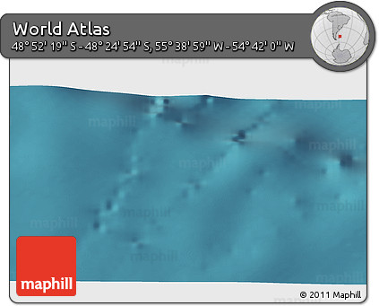 Satellite 3D Map of the Area around 48° 38' 36" S, 55° 10' 29" W