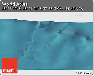 Satellite 3D Map of the Area around 48° 38' 36" S, 55° 10' 29" W