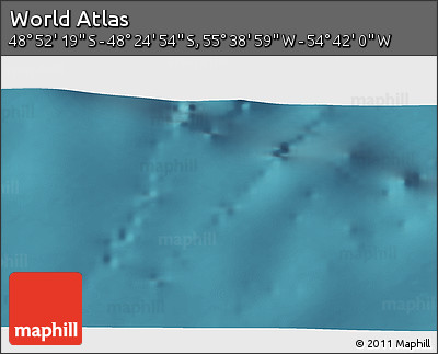 Satellite 3D Map of the Area around 48° 38' 36" S, 55° 10' 29" W