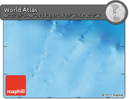 Physical Map of the Area around 48° 38' 36" S, 55° 10' 29" W