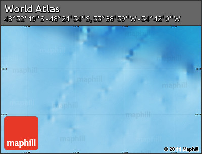 Physical Map of the Area around 48° 38' 36" S, 55° 10' 29" W