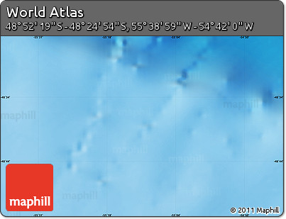 Physical Map of the Area around 48° 38' 36" S, 55° 10' 29" W