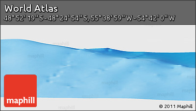 Physical Panoramic Map of the Area around 48° 38' 36" S, 55° 10' 29" W