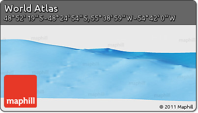 Physical Panoramic Map of the Area around 48° 38' 36" S, 55° 10' 29" W