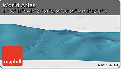 Satellite Panoramic Map of the Area around 48° 38' 36" S, 55° 10' 29" W
