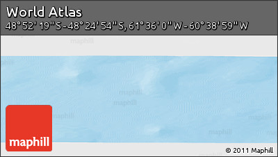 Physical Panoramic Map of the Area around 48° 38' 36" S, 61° 7' 30" W