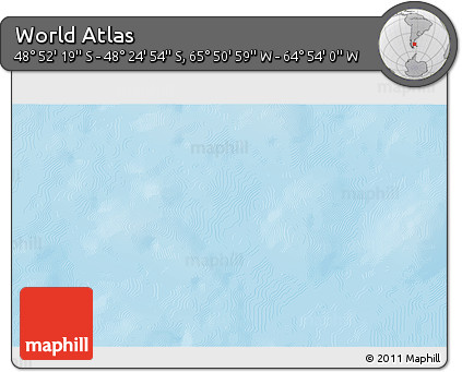 Shaded Relief 3D Map of the Area around 48° 38' 36" S, 65° 22' 30" W