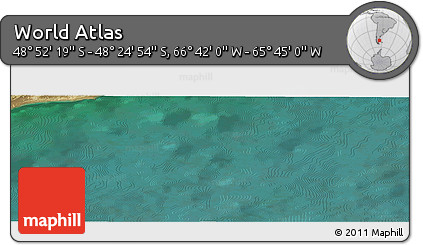 Satellite Panoramic Map of the Area around 48° 38' 36" S, 66° 13' 29" W