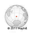 Outline Map of the Area around 48° 38' 36" S, 72° 19' 29" E, rectangular outline