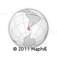 Outline Map of the Area around 48° 38' 36" S, 73° 52' 30" W, rectangular outline