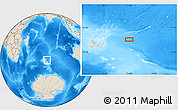 Shaded Relief Location Map of the area around 48° 38' 36" S, 74° 1' 30" E
