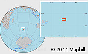 Gray Location Map of the area around 48° 38' 36" S, 74° 52' 30" E