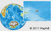 Physical Location Map of the area around 48° 38' 36" S, 74° 52' 30" E