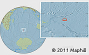 Savanna Style Location Map of the area around 48° 38' 36" S, 74° 52' 30" E, hill shading