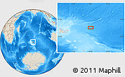 Shaded Relief Location Map of the area around 48° 38' 36" S, 74° 52' 30" E