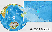 Physical Location Map of the area around 48° 38' 36" S, 75° 43' 29" E