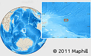 Shaded Relief Location Map of the area around 48° 38' 36" S, 75° 43' 29" E