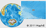Physical Location Map of the area around 48° 38' 36" S, 76° 34' 29" E