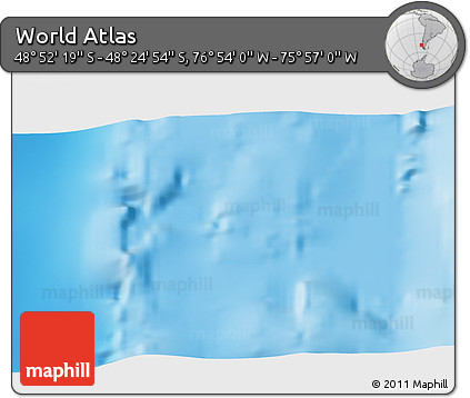 Physical 3D Map of the Area around 48° 38' 36" S, 76° 25' 30" W
