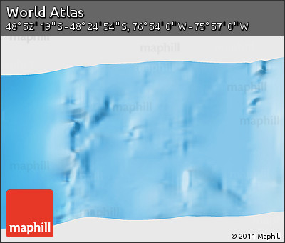 Physical 3D Map of the Area around 48° 38' 36" S, 76° 25' 30" W