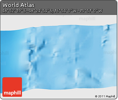 Physical 3D Map of the Area around 48° 38' 36" S, 76° 25' 30" W