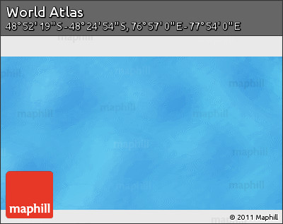 Physical 3D Map of the Area around 48° 38' 36" S, 77° 25' 30" E