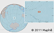 Gray Location Map of the area around 48° 38' 36" S, 78° 16' 30" E, hill shading