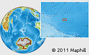 Physical Location Map of the area around 48° 38' 36" S, 78° 16' 30" E