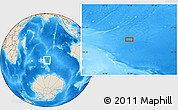 Shaded Relief Location Map of the area around 48° 38' 36" S, 78° 16' 30" E
