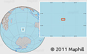 Gray Location Map of the area around 48° 38' 36" S, 79° 7' 30" E