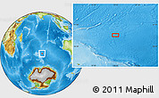 Physical Location Map of the area around 48° 38' 36" S, 79° 7' 30" E