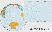 Political Location Map of the area around 48° 38' 36" S, 79° 7' 30" E