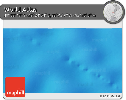 Shaded Relief 3D Map of the Area around 48° 38' 36" S, 83° 13' 29" W