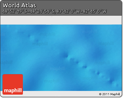 Shaded Relief 3D Map of the Area around 48° 38' 36" S, 83° 13' 29" W