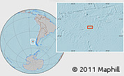 Gray Location Map of the area around 48° 38' 36" S, 83° 13' 29" W, hill shading
