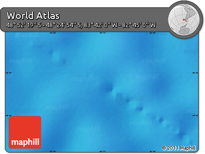 Physical Map of the Area around 48° 38' 36" S, 83° 13' 29" W