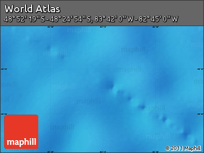 Physical Map of the Area around 48° 38' 36" S, 83° 13' 29" W