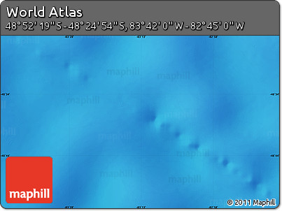 Physical Map of the Area around 48° 38' 36" S, 83° 13' 29" W
