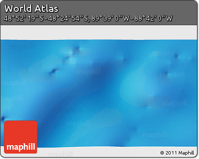 Physical 3D Map of the Area around 48° 38' 36" S, 89° 10' 30" W
